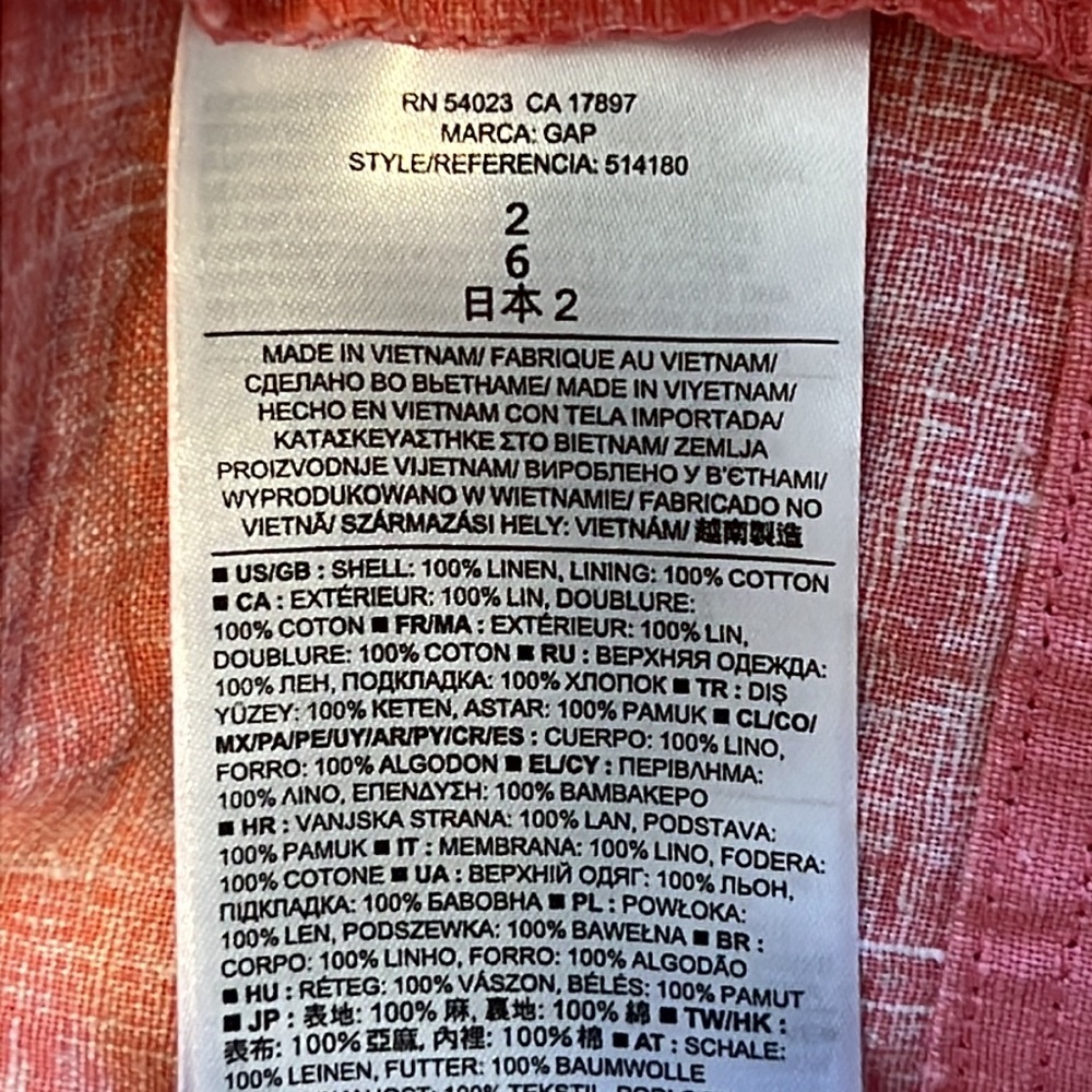 GAP Coral Linen Fit & Flare Sleeveless Dress - Picture 15 of 16